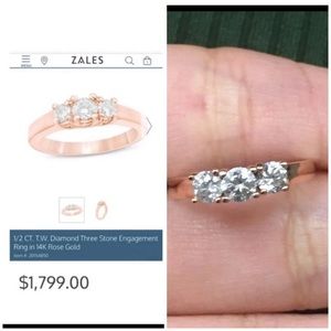 1/2 Carat diamond ring 14K Rose gold PRICE FIRM
